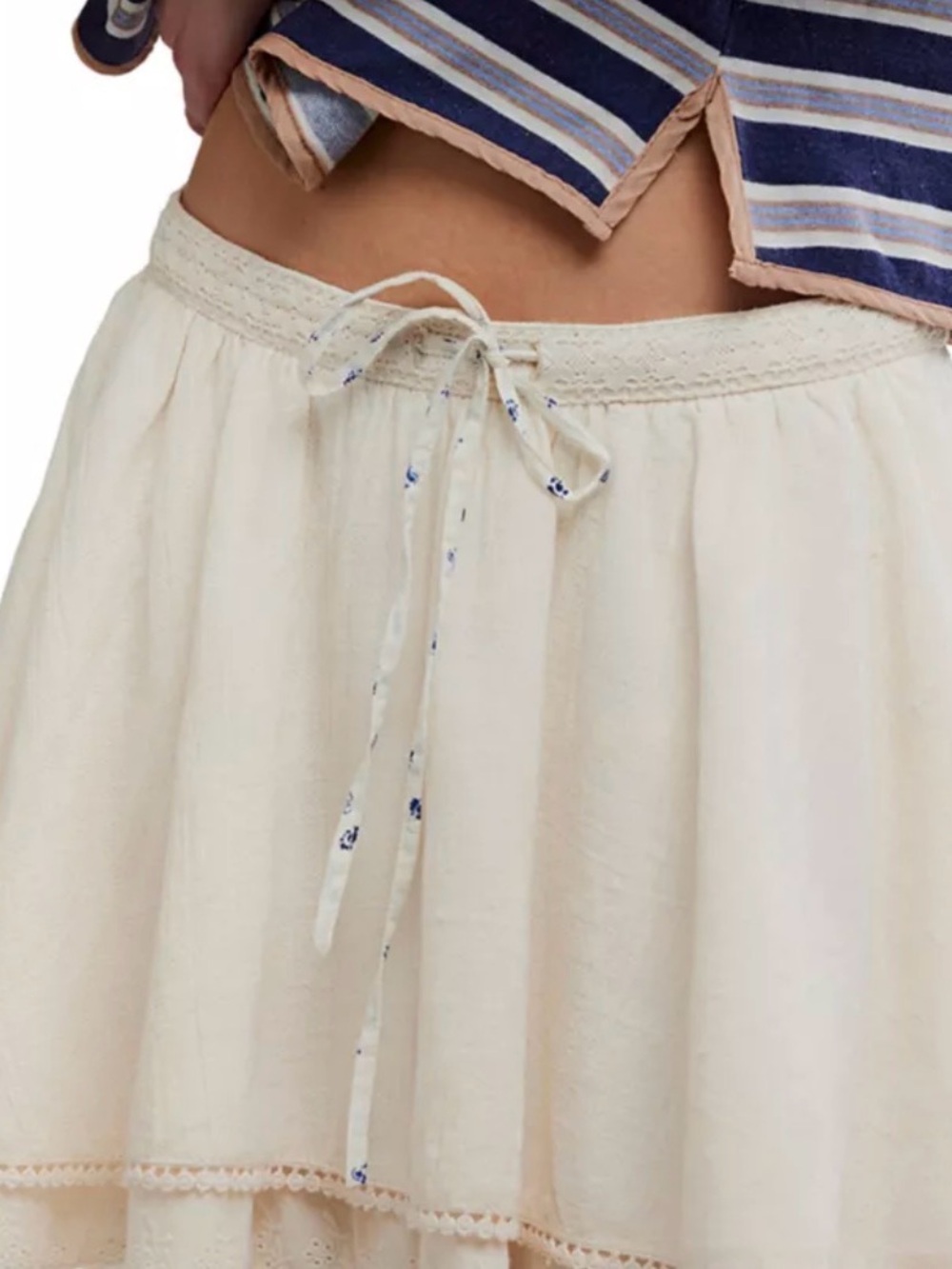 NWT Free people Lady Tulip Mini Skirt, beachy, fairy core, 100% cotton ✨❤️